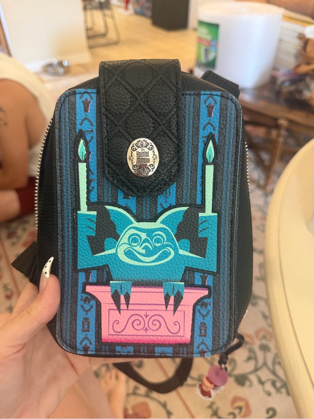Disney Parks Haunted Mansion Crossbody Bag- Black, Teal, Pink